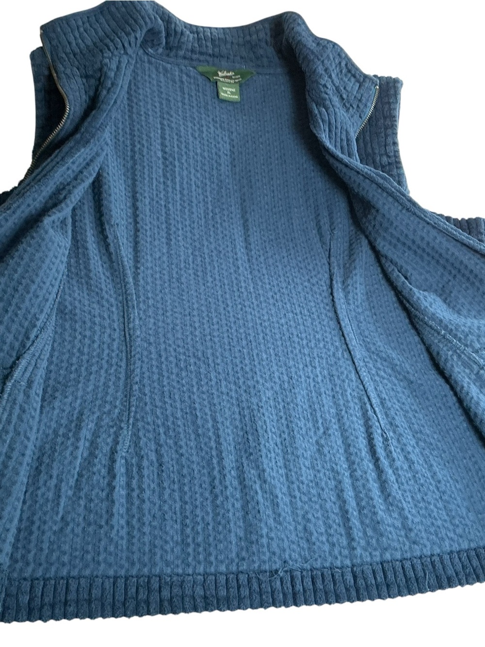 Woolrich Womens XL Vest Lot 2 Purple Fleece & Marine Blue Corded Waffle Zip⁠ - Picture 11 of 16